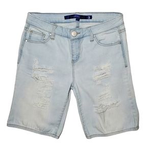 Sapphire Ink Distressed Bermuda Shorts Size 3